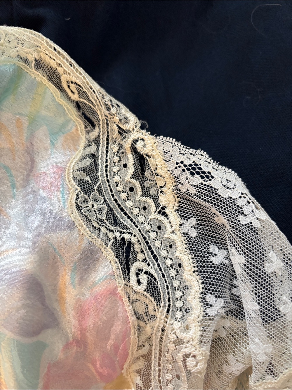 Dior Pastel Floral Lace-Trim Slip Dress in Mint, Pink, Yellow - Picture 4 of 4
